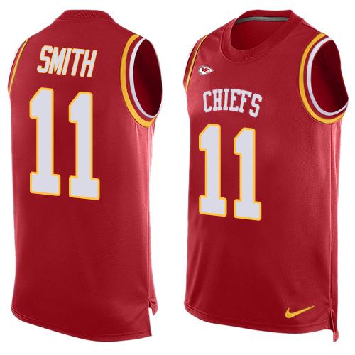 Nike Chiefs #11 Alex Smith Red Team Color Men's Stitched NFL Limited Tank Top Jersey